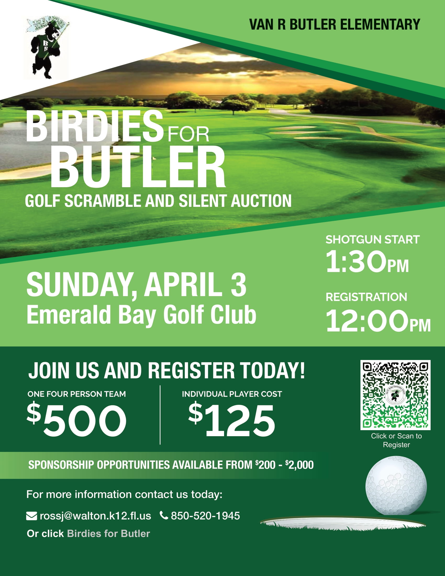 
    2nd Annual Birdies for Butler Golf Scramble and Silent Auction - Emerald Bay Golf Club, FL