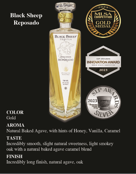 Best In World Tequila - Black Sheep Tequila Reposado with no additives - made with old world process a more mature aging profile